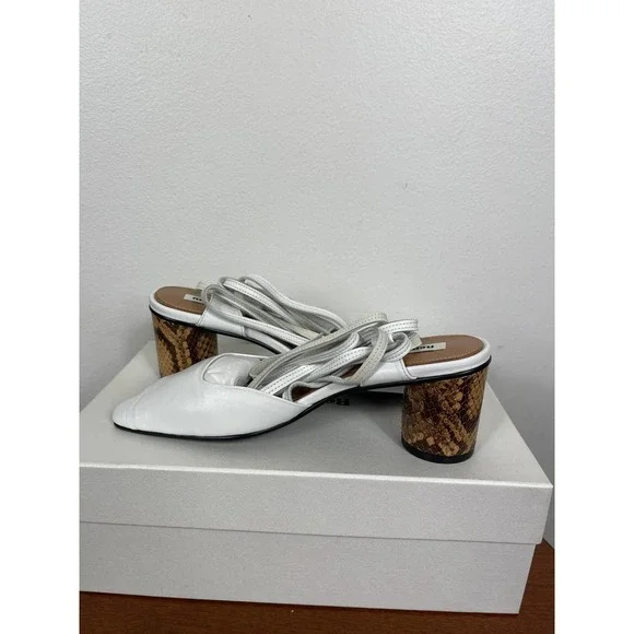 Reike Nen Open Toe Strap Sandals in White Size 6